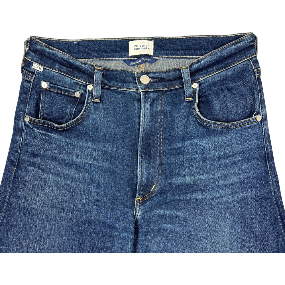 Citizens of Humanity Amari Ultra Wide-Leg Jeans 30" High-Rise Regatta Wash Retro - Picture 6 of 14